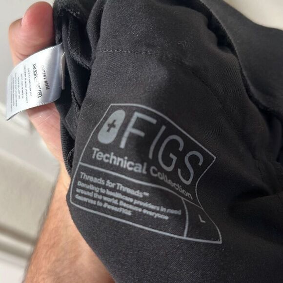 Figs Technical Collection Mens Black Drawstring Elastic Waistband Scrub Pants Si - Picture 9 of 9